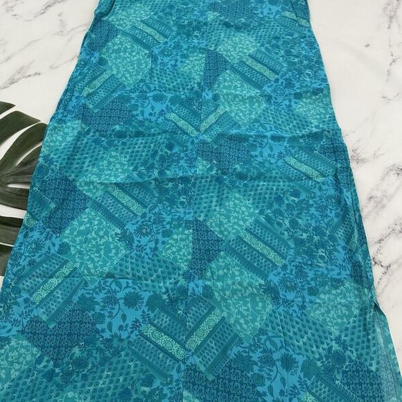 Millers Womens Vintage Y2k Maxi Dress Size 16 Blue Green Patchwork Floral - Picture 8 of 9